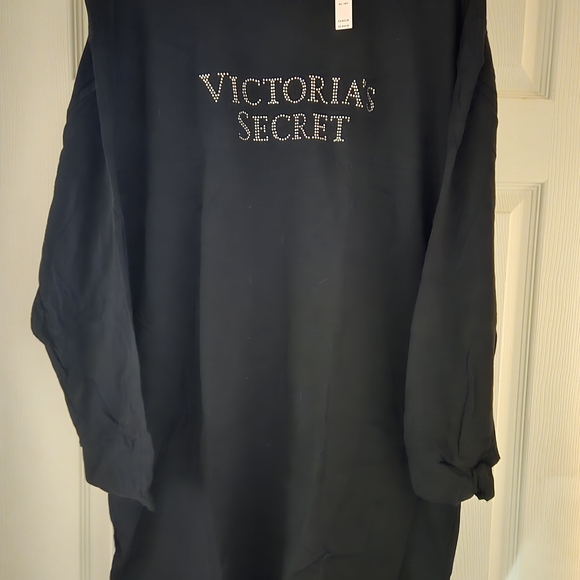 Victoria's Secret Other - Victoria's Secret Black Rhinestone Logo Top M/L